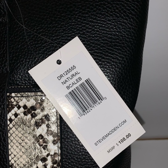 Steve Madden Black Tote with Zebra Print - Picture 3 of 12